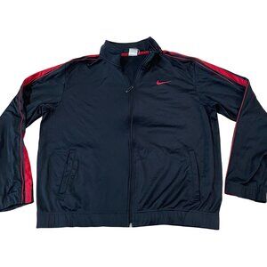 Nike Track Jacket Men's Size Medium Black & Red Full-Zip Jogger Athletic Wear